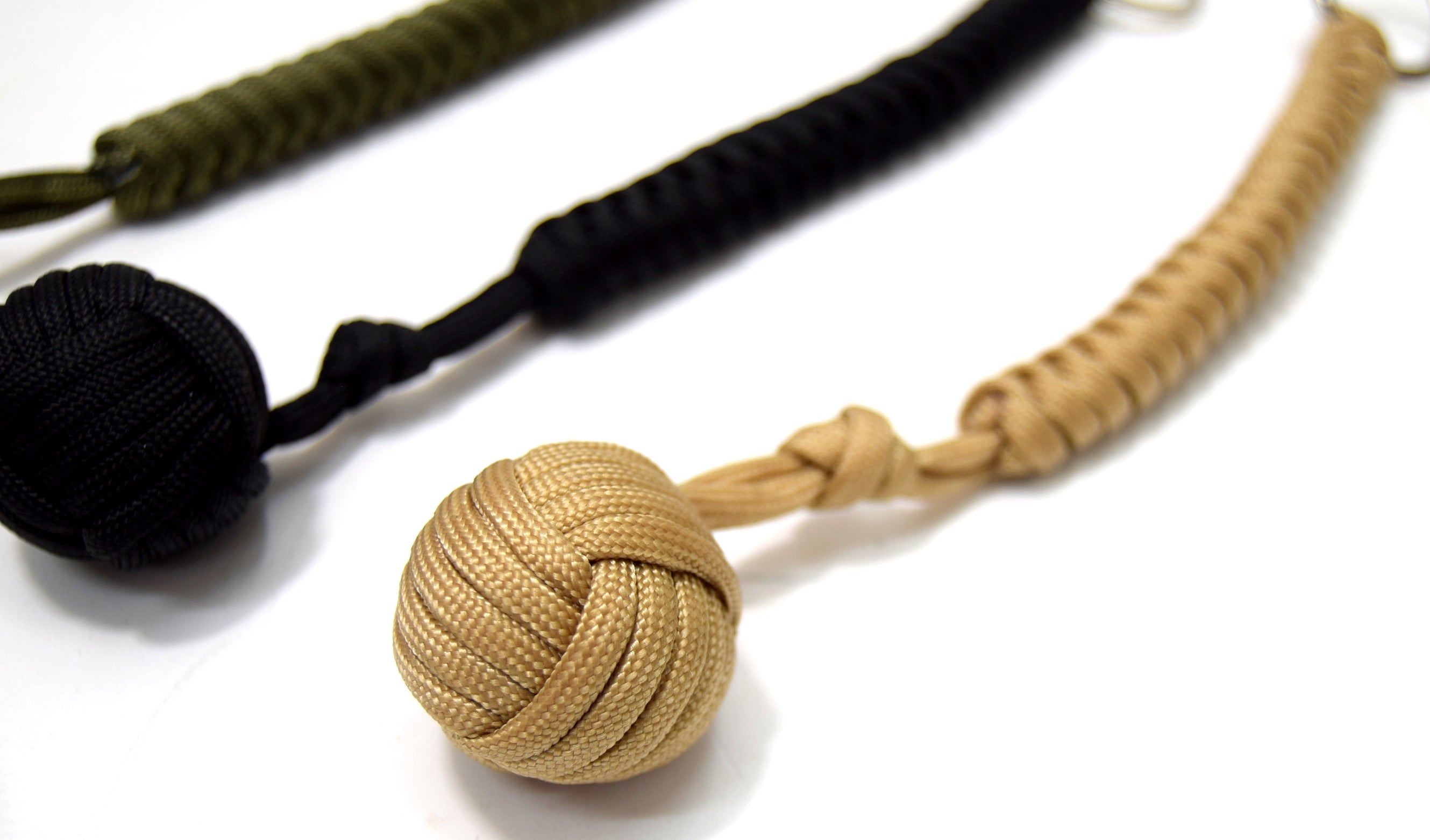 Paracord Monkey Fist With Steel Ball EDC Tactical Key Chain