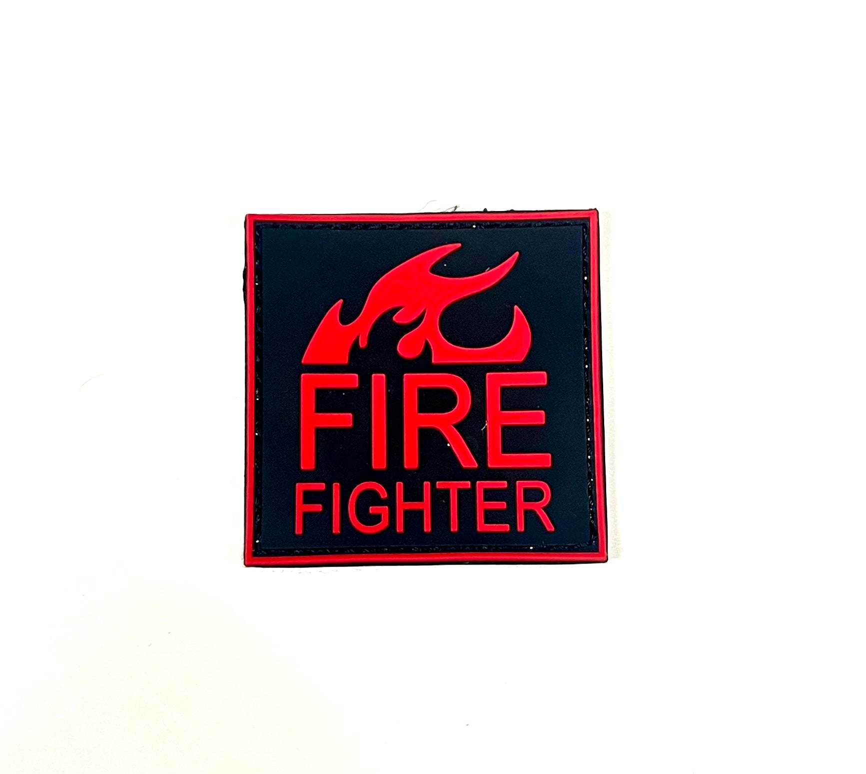 Fire Fighter Patch Rubberised - Red