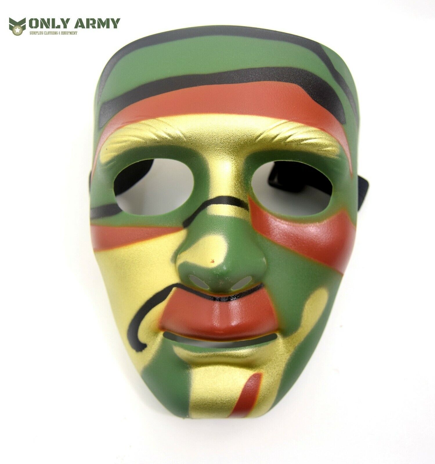 Woodland Camo Protective Full Face Mask Hockey Airsoft Plastic ABS Shield
