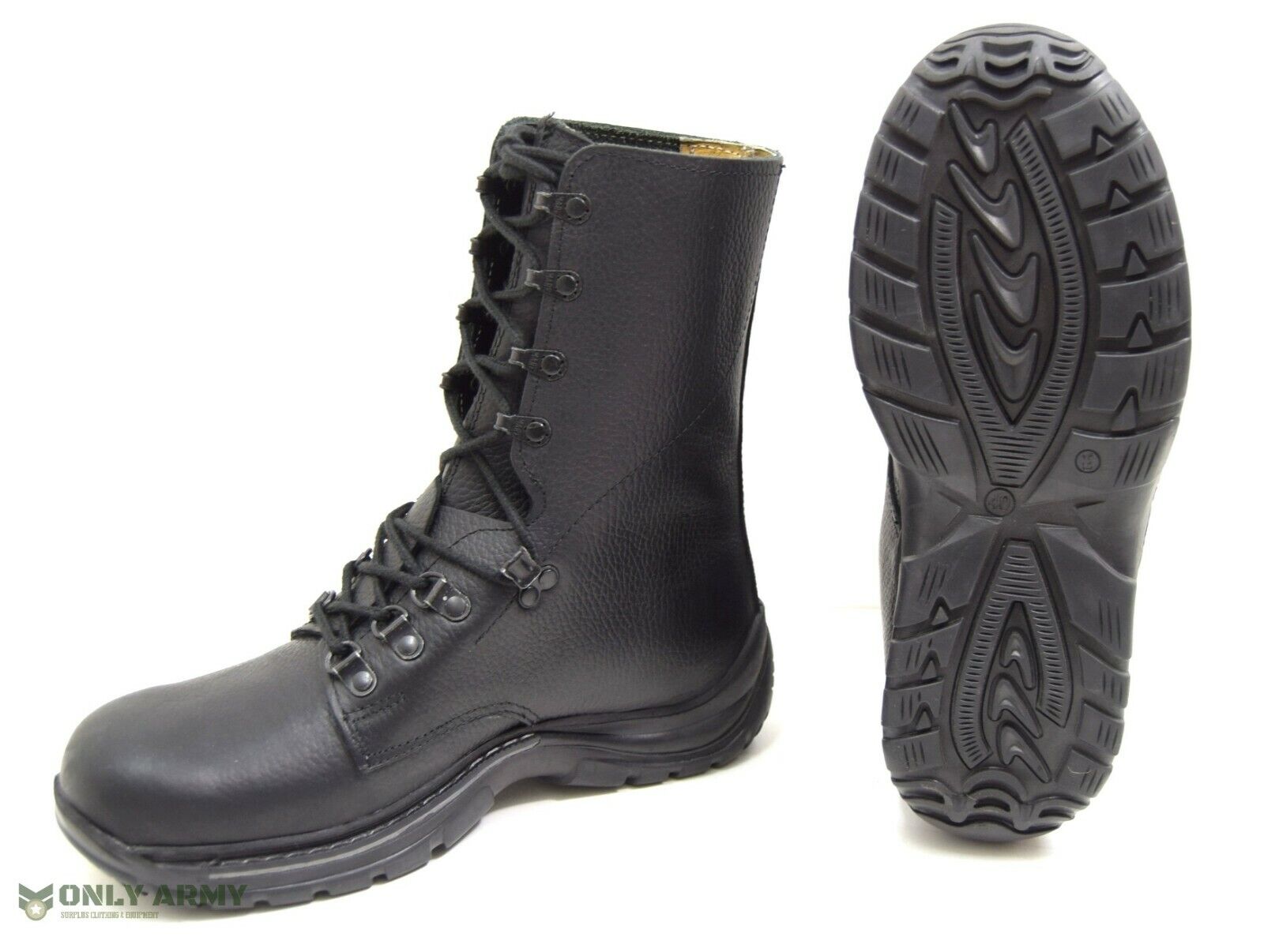 NEW Swiss Army Para Boots Black Leather New Issue Combat