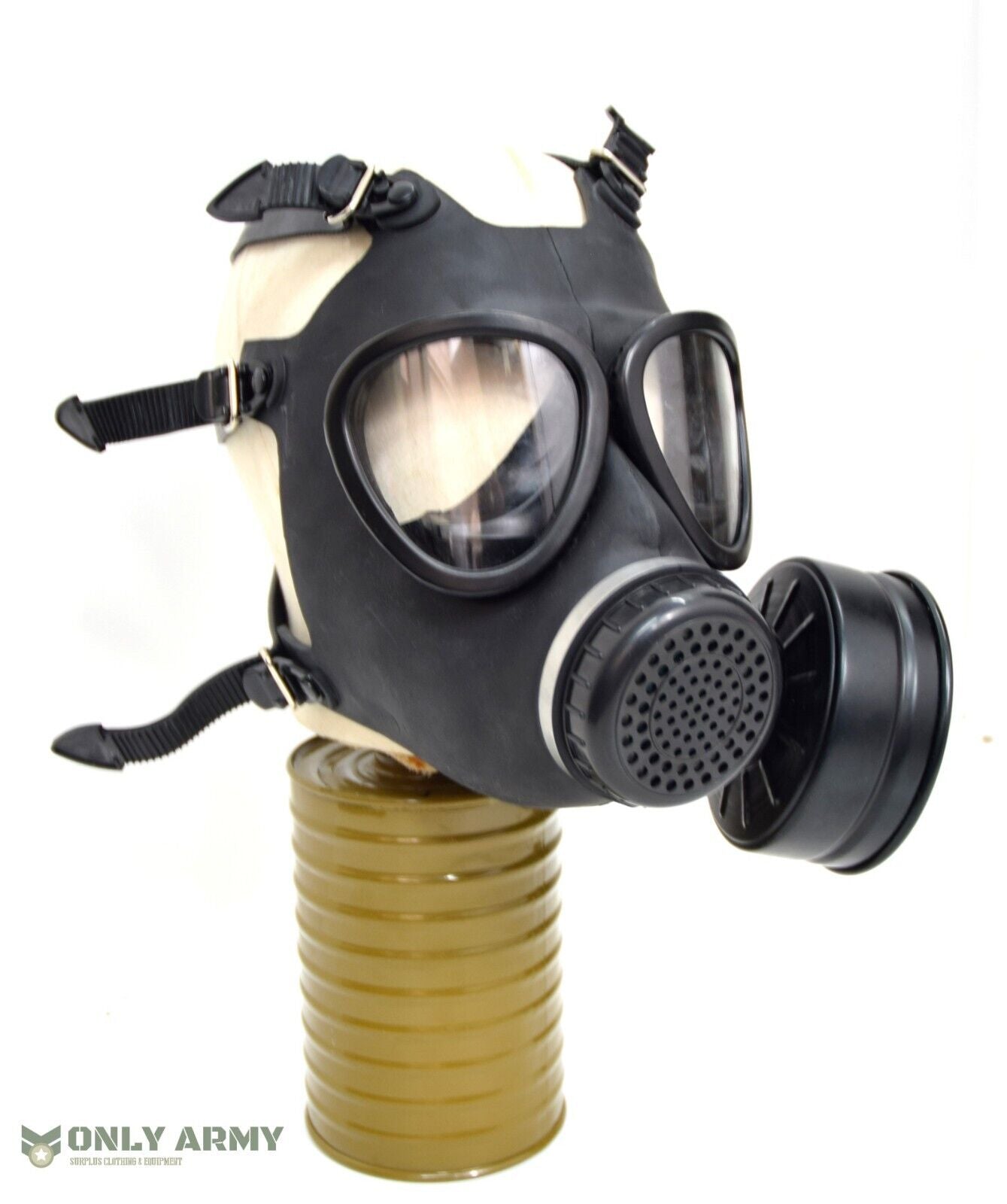 RARE Army Military Surplus Black Rubber Gas Mask 40MM Filter Protective British 