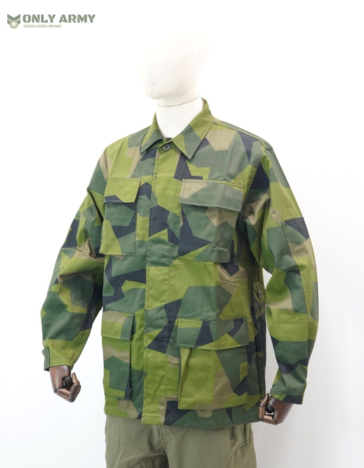 Swedish Army M90 Camo BDU Shirt / Lightweight Jacket 4 Pocket Splinter Uniform