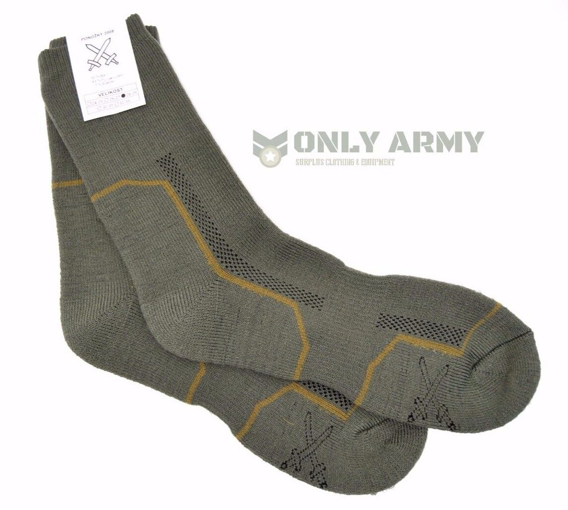 2 x Pairs Czech Army Cushioned Socks Thermal Long Warm Thick Military Boots Sock