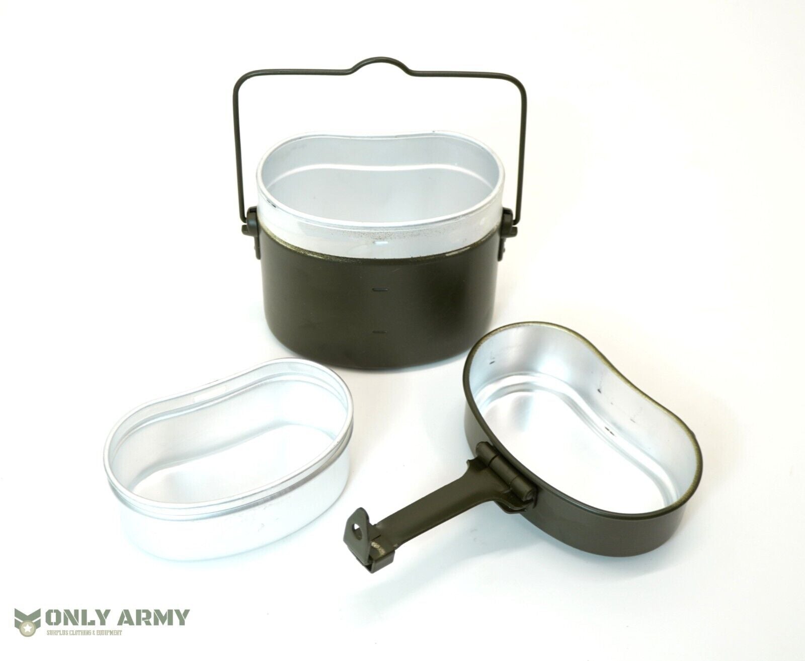 German Army Mess Tin Set 3 Piece Cooking Eating Billy Can Trangia Style Camping