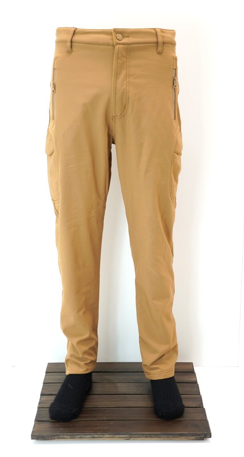 Coyote Tan Tactical Trousers Softshell Waterproof Fleece Lined Combat Pants