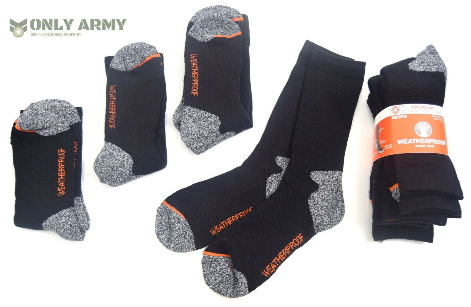 4 x Pairs Outdoor Crew Socks WEATHERPROOF® Thermal Cushioned Work Hiking Walking