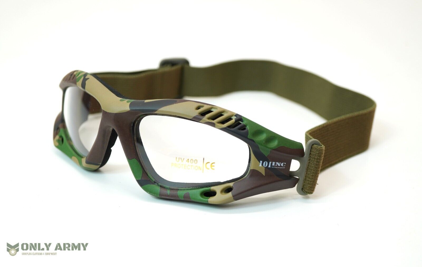 US Army Military Style Woodland Camo Tactical Goggles Eye Protection Glasses