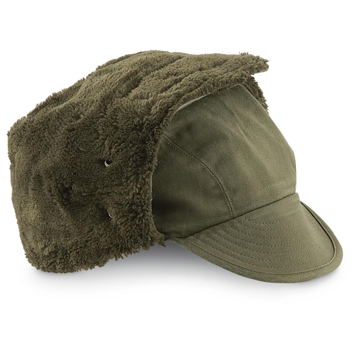 Dutch Army Cold Weather Hat Winter Trapper Hat Olive Green Military Surplus NEW
