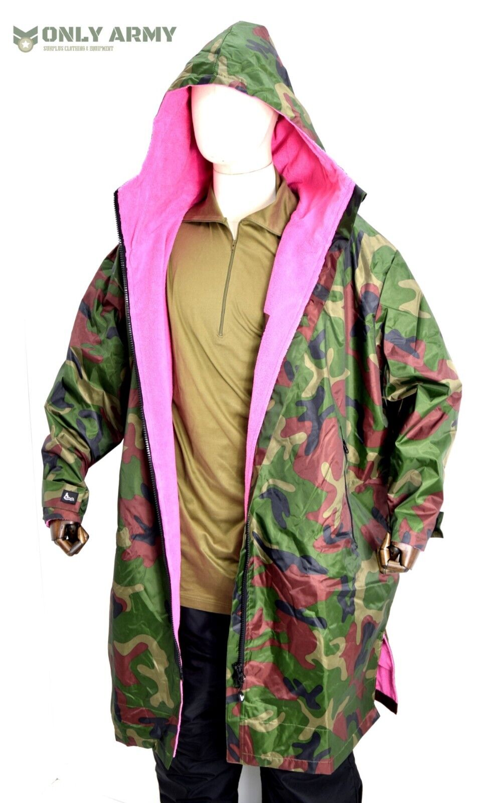 Camouflage Dry Robe Changing Robe Waterproof Long Sleeve Hooded Towel Jacket