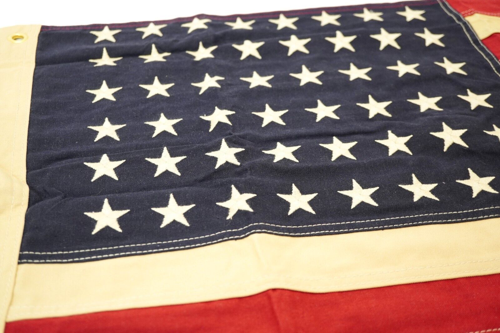 Vintage 1940's Premium Quality Double Stitched 48 Star USA Flag Panel Stitch US