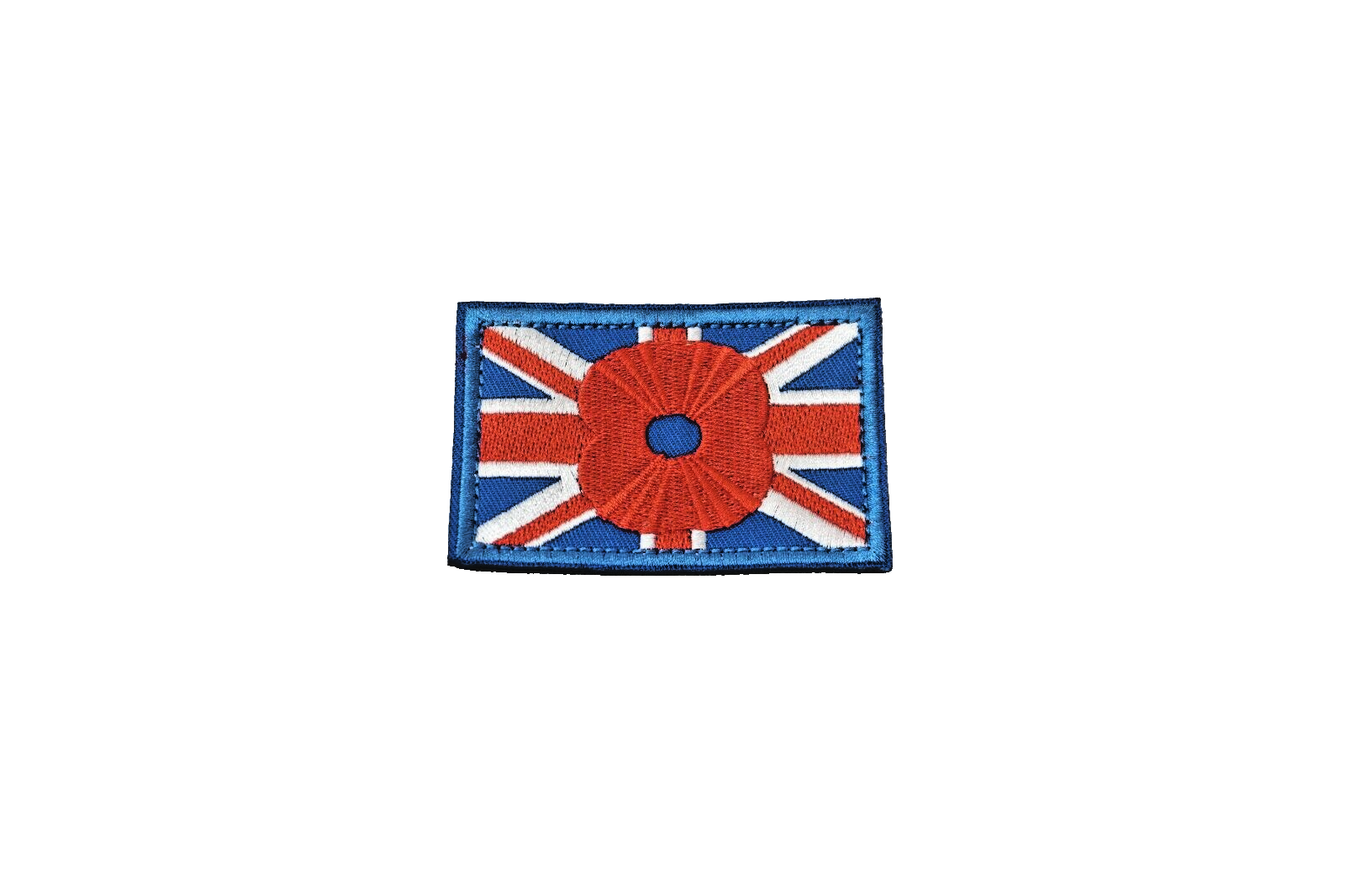 Union Jack Flag Poppy Patch / Badge Patch Hook & Loop