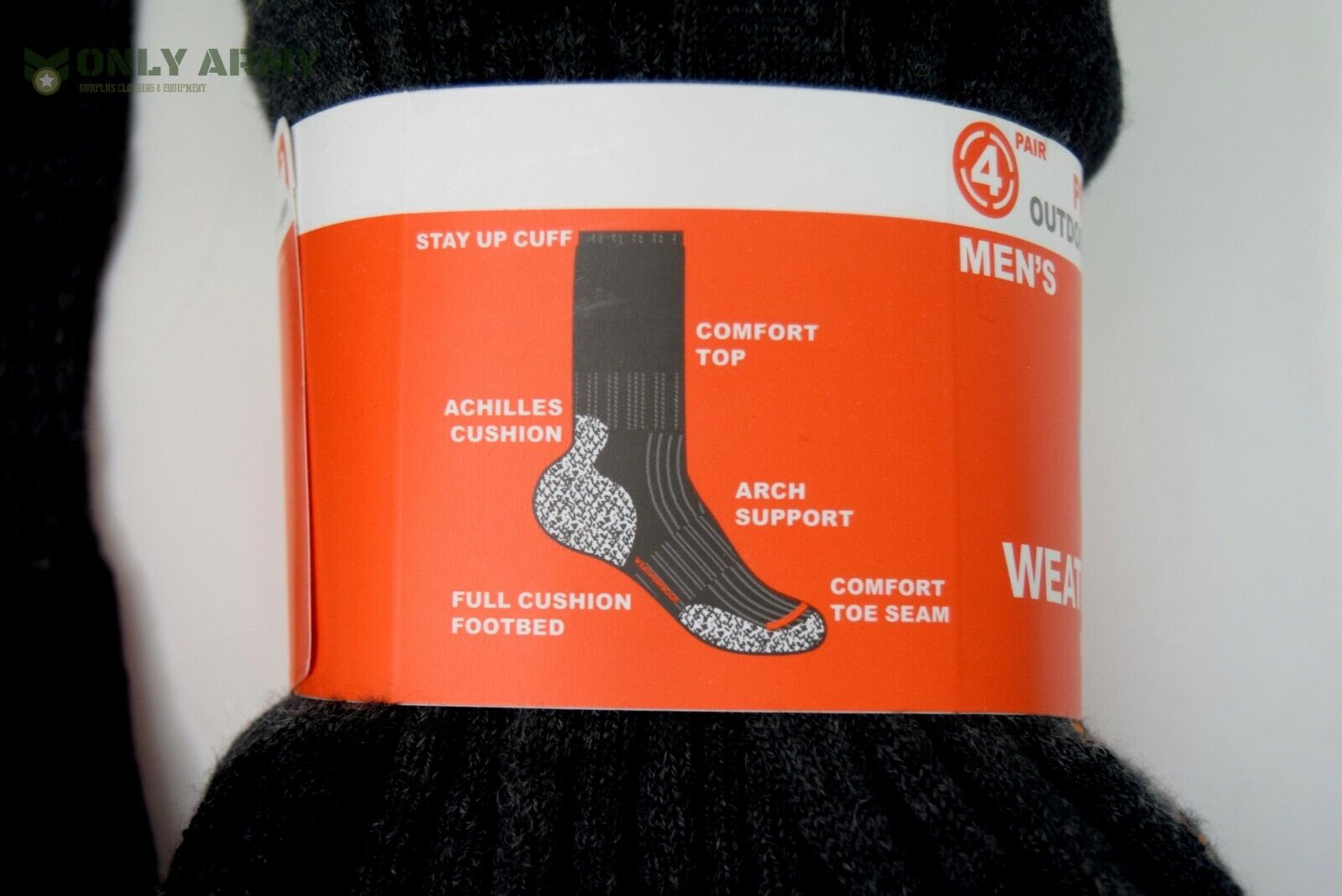 4 x Pairs Grey WEATHERPROOF® Outdoor Socks Thermal Cushioned Work Hiking Walking