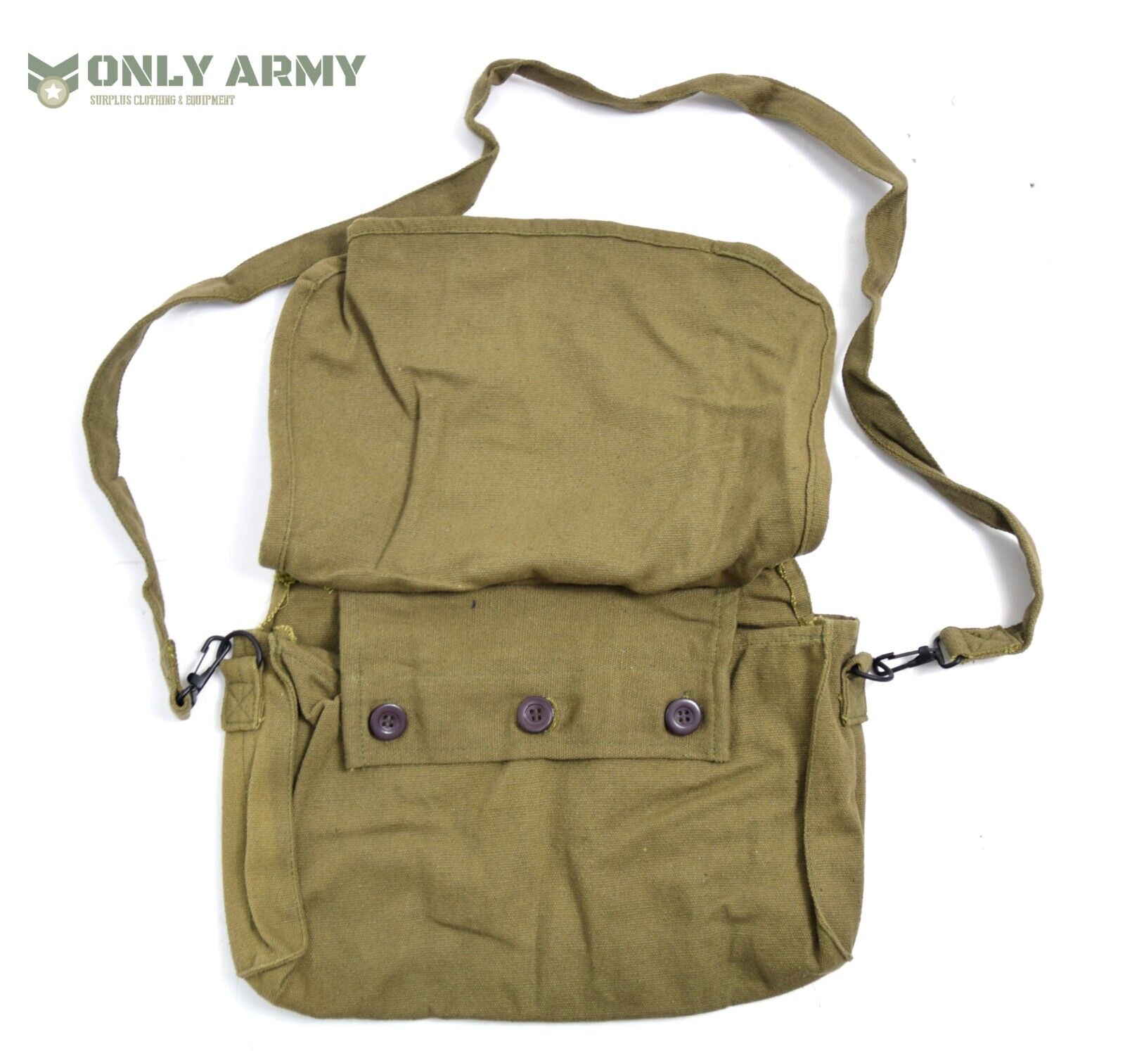 Vintage German Army Canvas Satchel / Side Bag Lightweight Shoulder Utility Bag