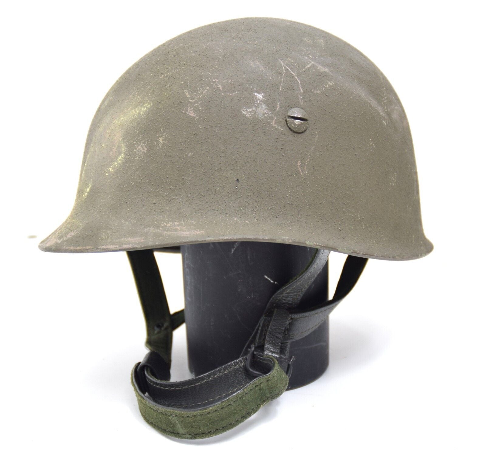 Vintage Belgian Army Steel Helmet US Style With Leather Liner Small Size Only