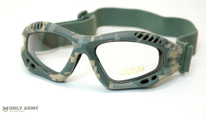 US Army Military Style ACU Digital Camo Tactical Goggles Eye Protection Glasses