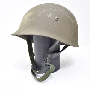 Vintage Belgian Army Steel Helmet US Style With Leather Liner Small Size Only