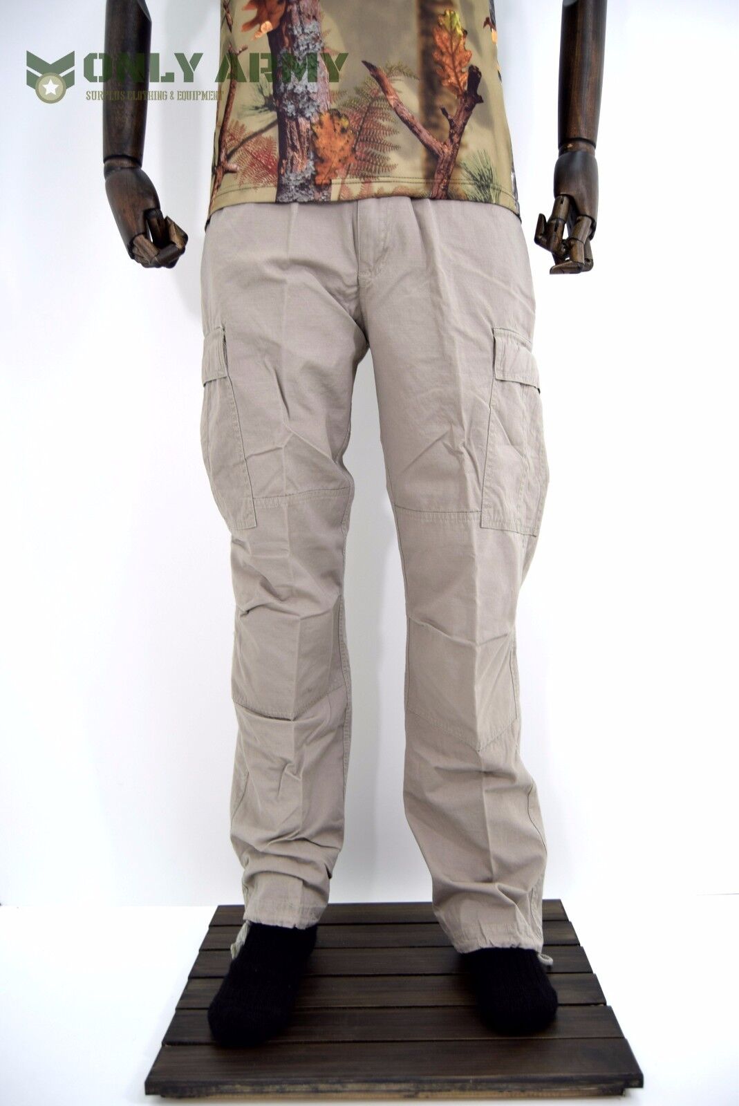 Army Tactical Ripstop Cargo Trouser Lightweight Combat Pants Stone Beige BDU