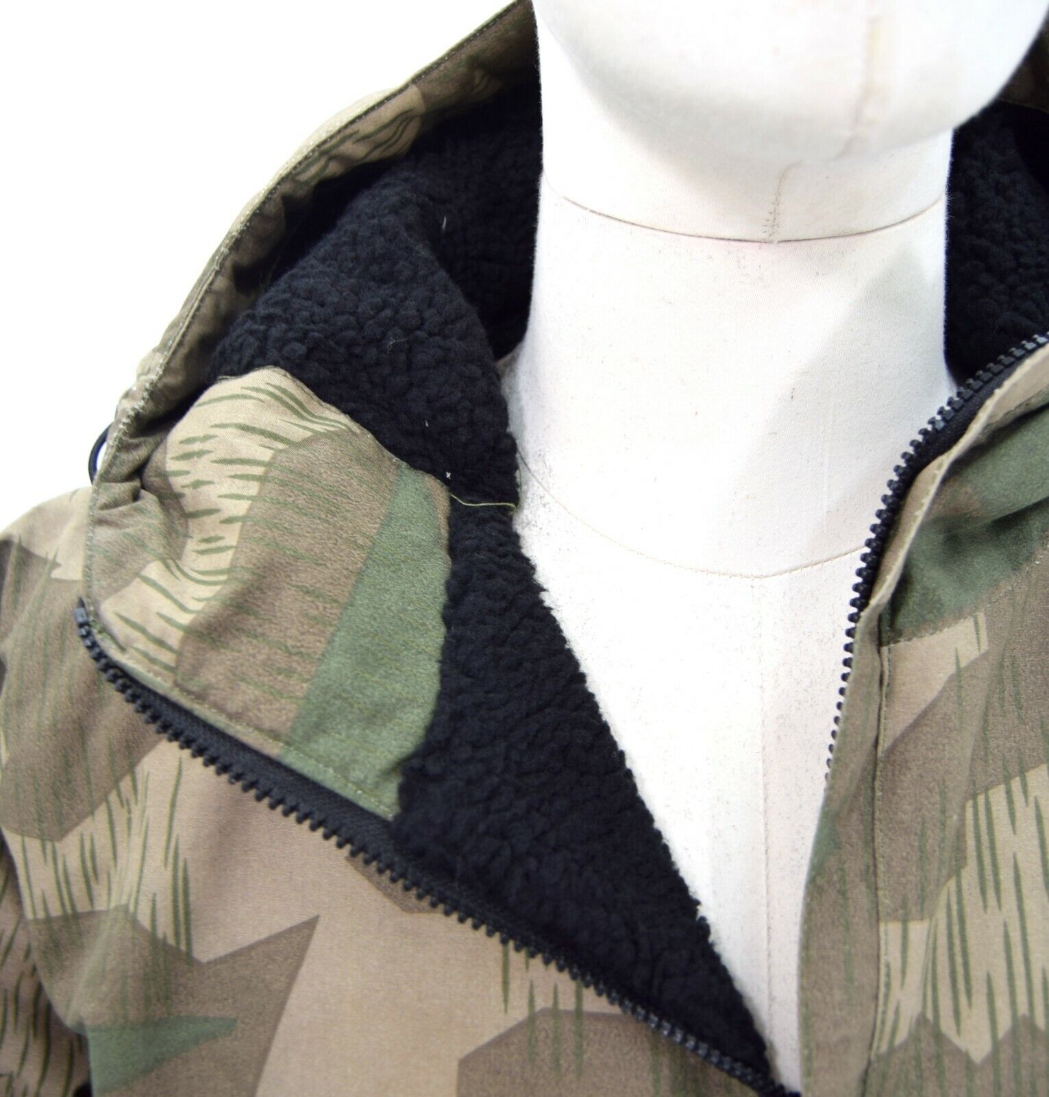 German Army WW2 Splinter Camouflage Anorak Fur Lined Showerproof Windproof Smock