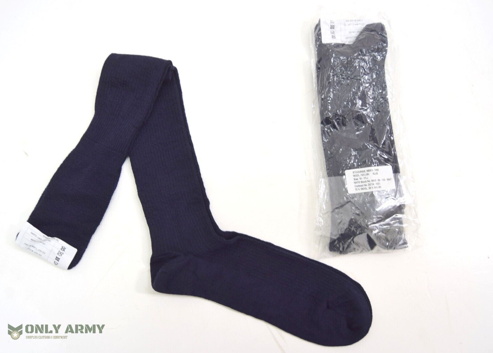 British Army Wool Nylon Long Socks Stockings Military Issue Thin Socks BLACK NAV