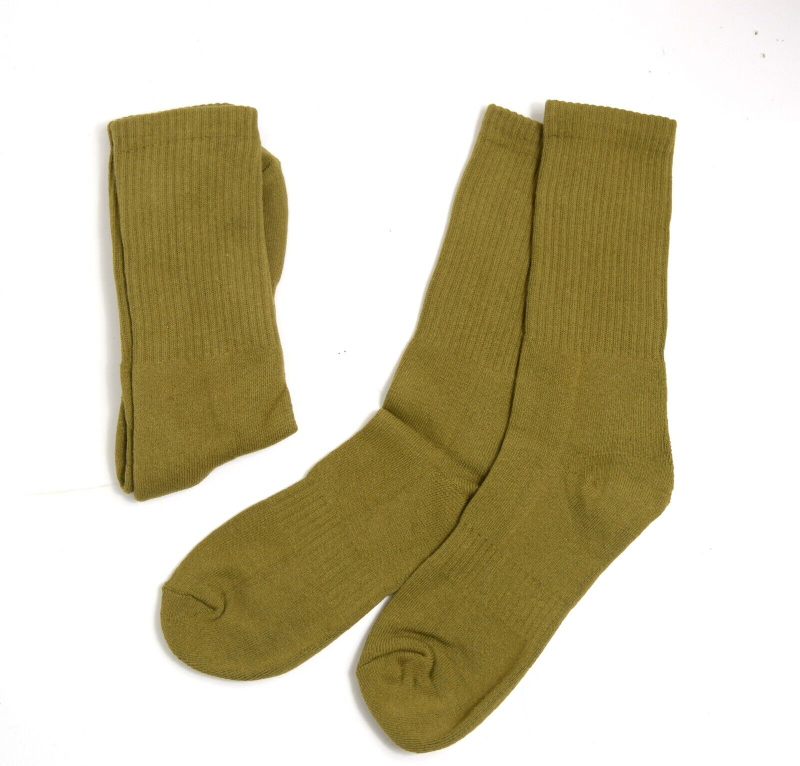 5 x Pairs US Army Khaki Mustard Socks NEW OLD STOCK OD Olive General Issue NEW