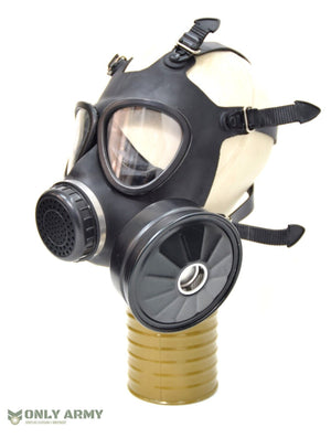 RARE Army Military Surplus Black Rubber Gas Mask 40MM Filter Protective British 