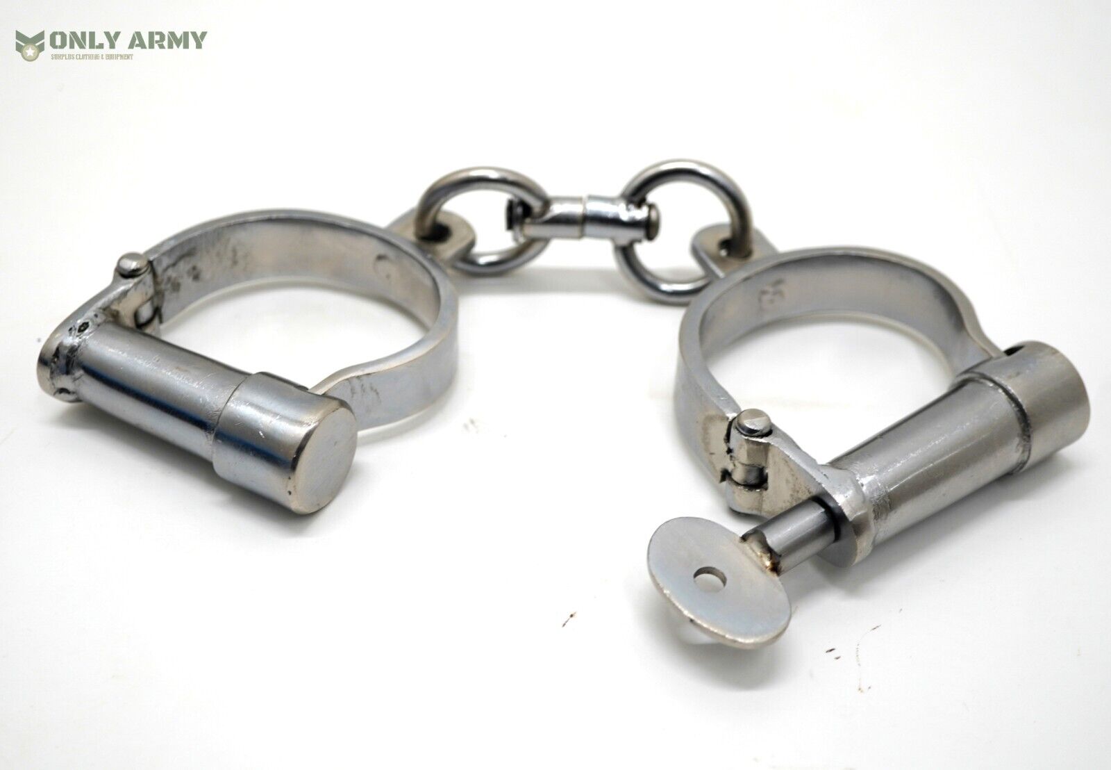 RARE Vintage Screw Key Handcuffs Cuffs Darby Cylinder Antique Refurb Condition