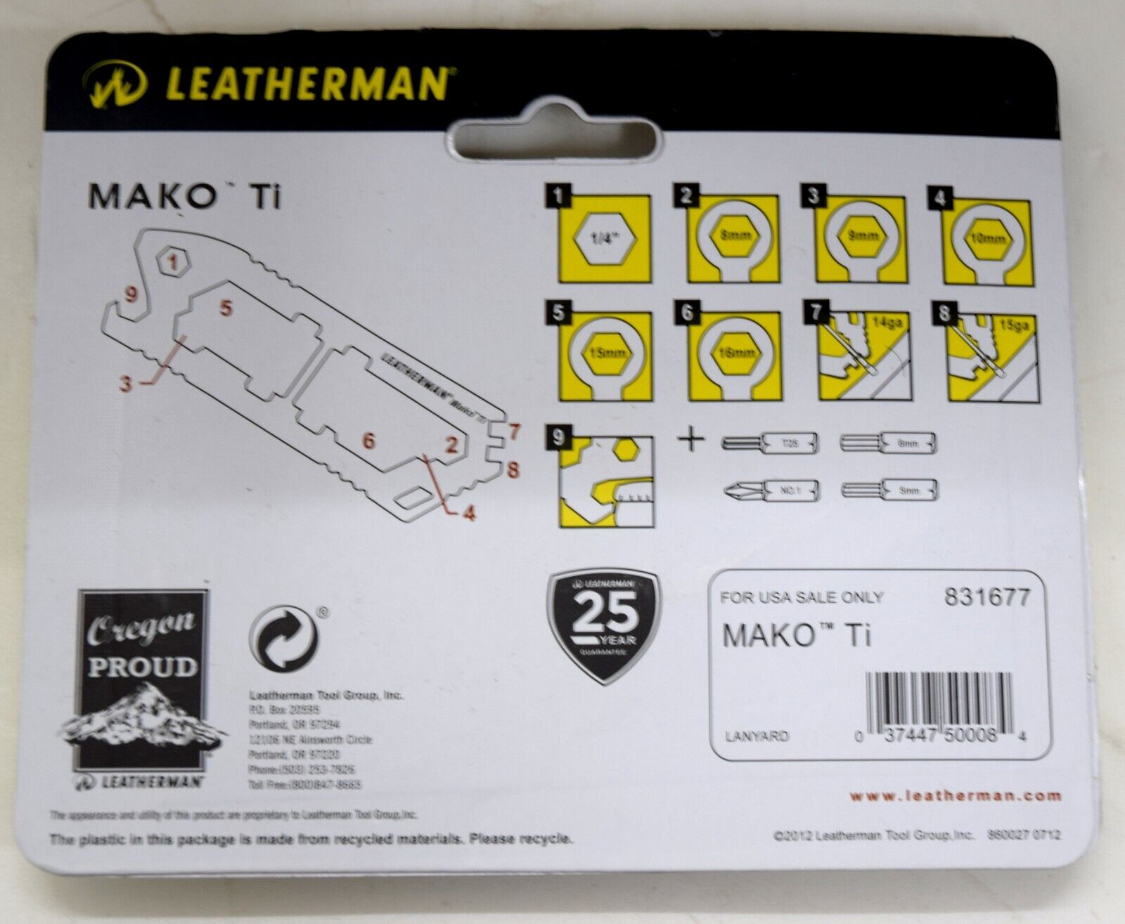 Leatherman MAKO Ti Bicycle Tool Cyclist Multi-tool NEW OLD STOCK Made in USA