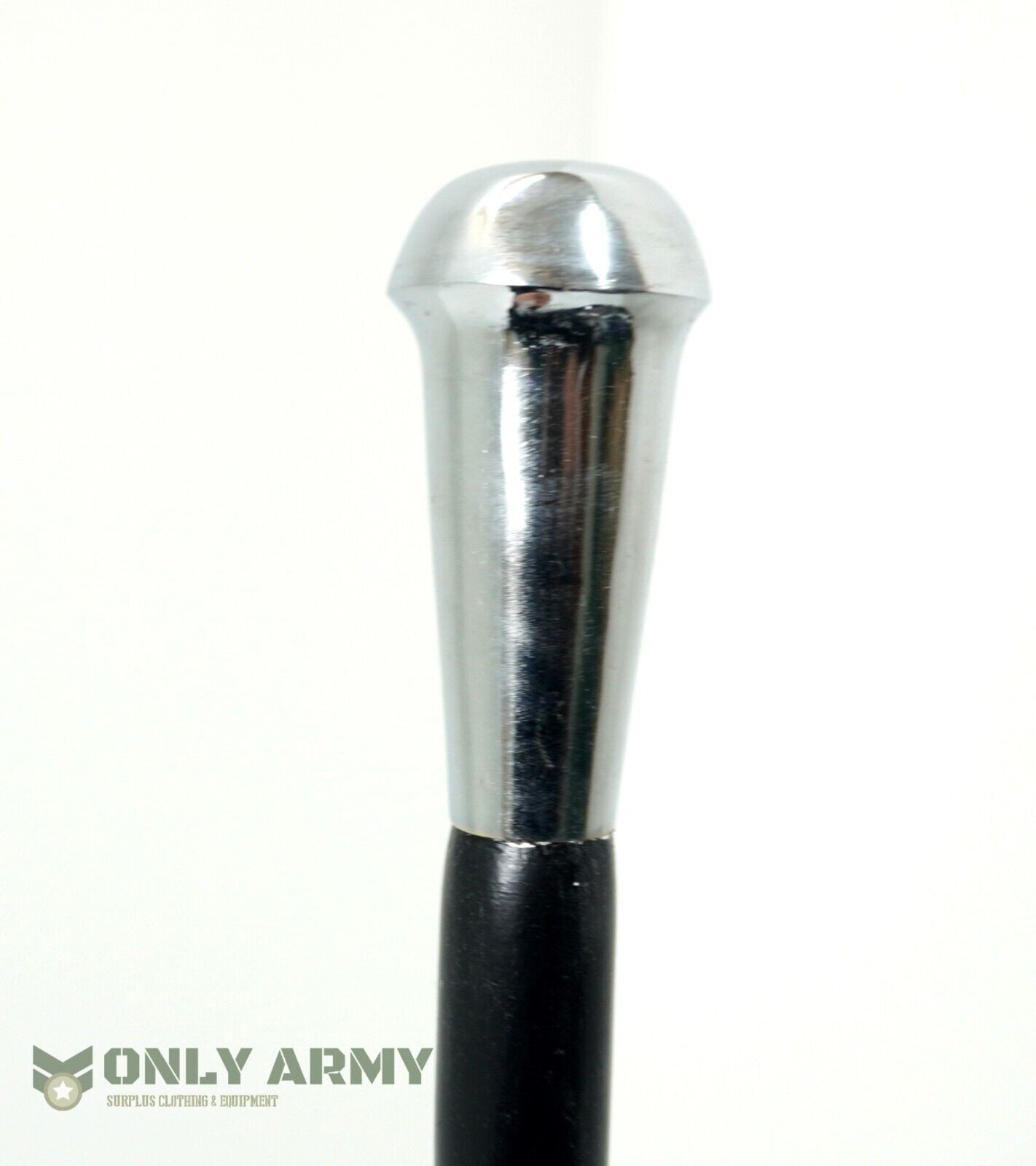 Army / Military Wooden Swagger Stick Dress Uniform March Parade Stick Silver Top