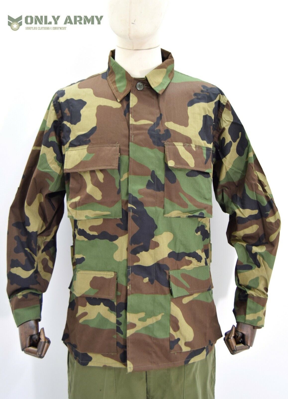 Croatian Military 4 Pocket Field Jacket Shirt Lightweight Woodland Camo US Army