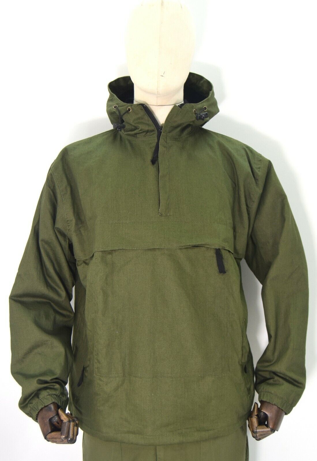 OD Olive Wool Lined Winter Smock Canvas Cotton Anorak Buffalo Top Hooded Jacket