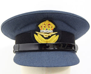 British Royal Air Force RAF Officers Peak Cap With Badge Kings Crown WW2 Repro