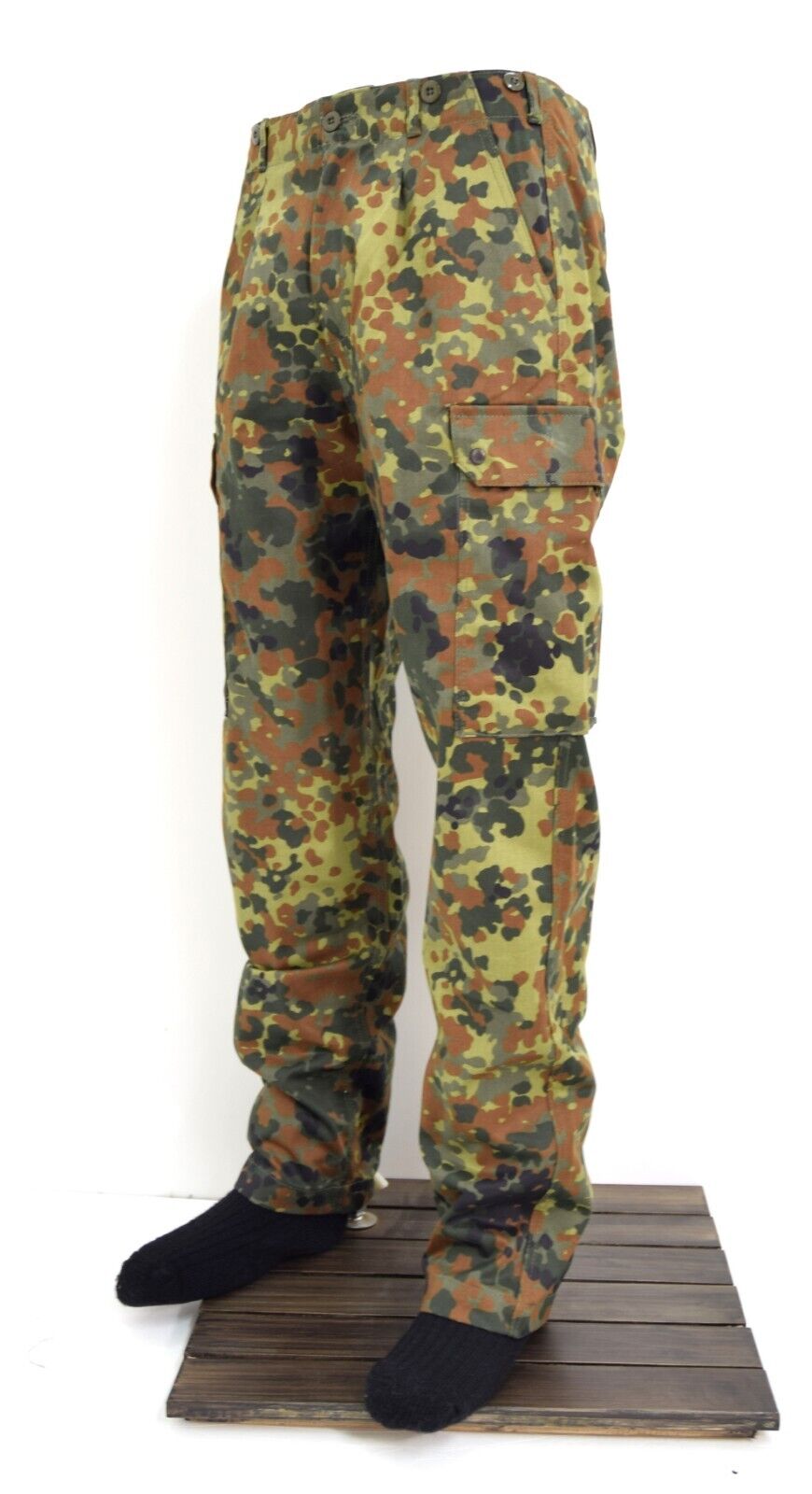 MFH BW Army BDU Patrol Trousers – Men's Flecktarn Camouflage, 100% Cotton Ripstop, Combat Cargo Pants