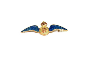 Kings Crown Royal Air Force RAF Wings Badge Sweetheart Brooch Pin RARE Enamel