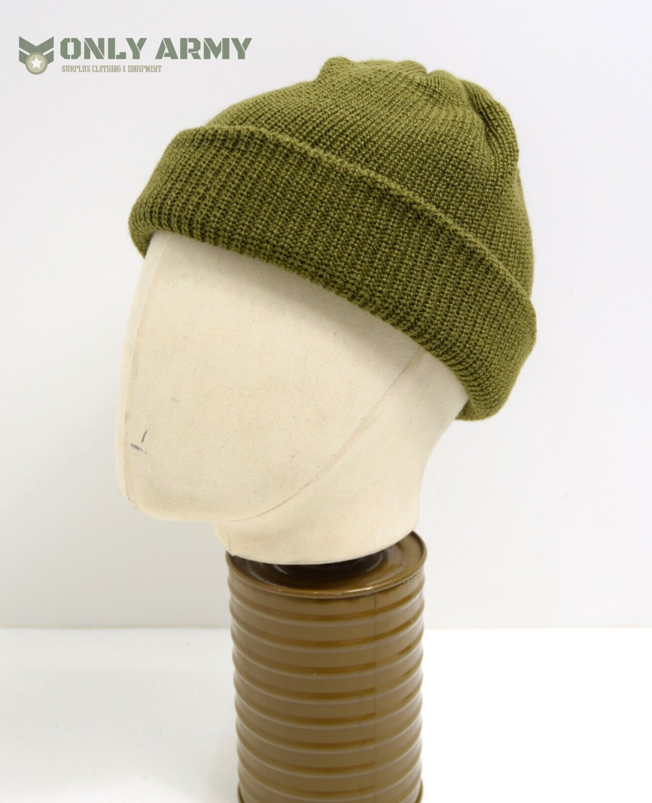 NEW Original US Army Watch Cap Winter Hat Jeep Cap 1942 Olive Khaki Wool Beanie