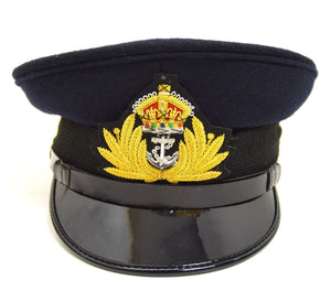 British Royal Navy Peak Hat Officers Dress Uniform Cap Naval RN Military UK Army