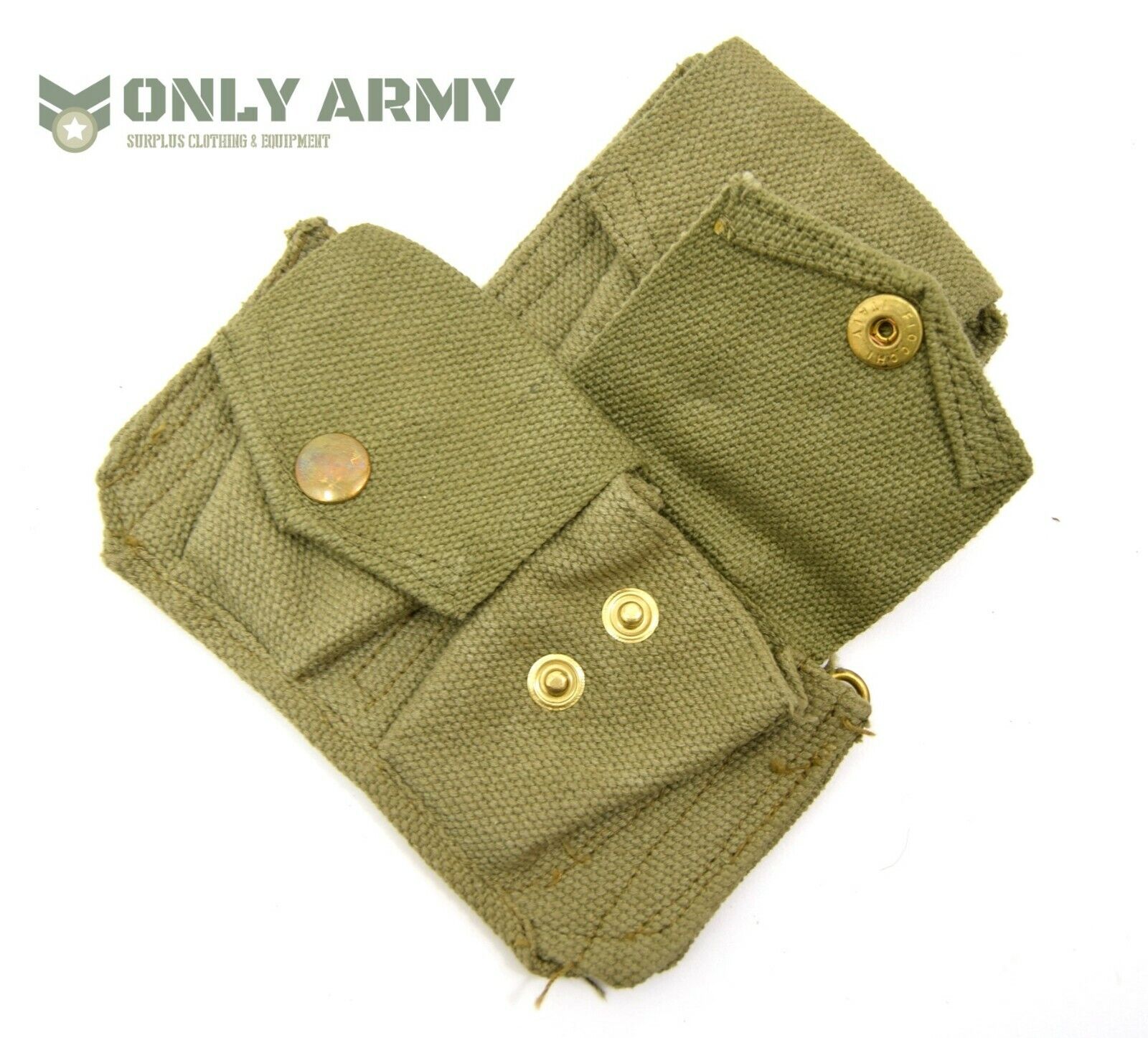 ENFIELD .303 AMMO POUCH WEBBING CANVAS BRITISH ARMY ISSUE 1937 PAT WW2 POUCHES