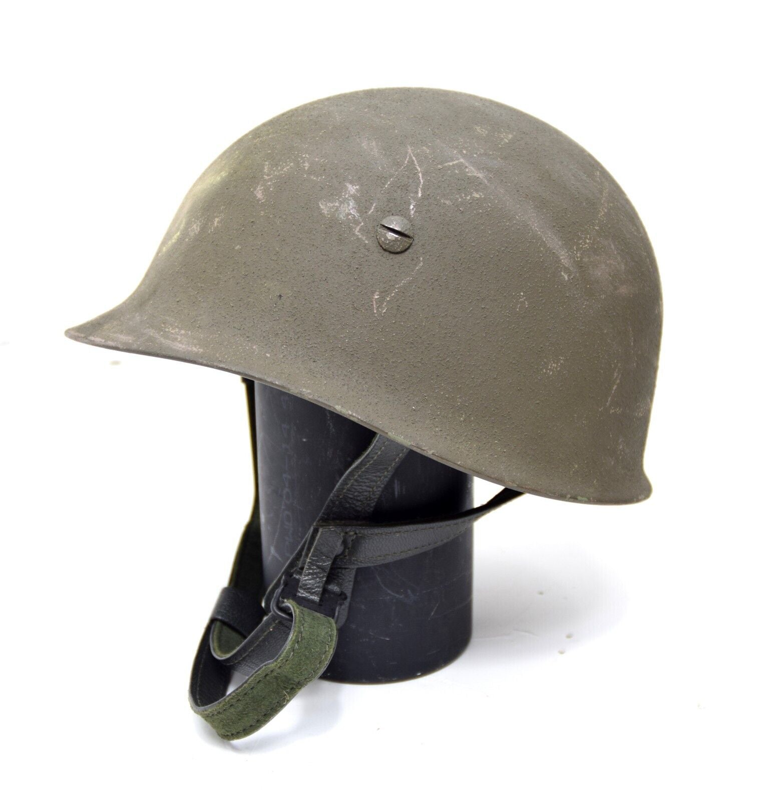 Vintage Belgian Army Steel Helmet US Style With Leather Liner Small Size Only