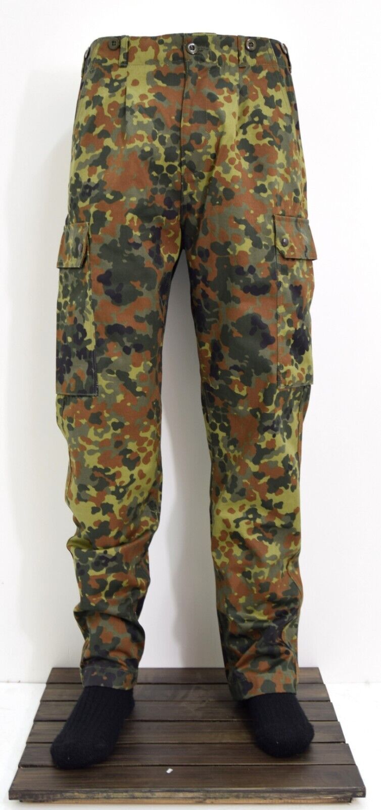 NEW German Army Combat Trousers Heavy Duty Cotton Flecktarn Camo Cargo Pants 