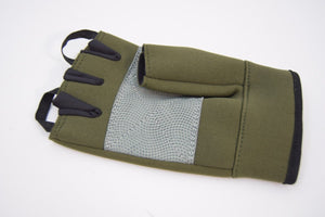 Fingerless Neoprene Gloves Olive Green Cycling Handling Tactical Army Work Sport