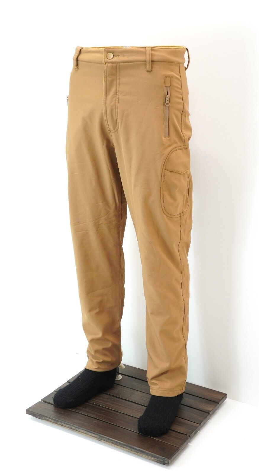 Coyote Tan Tactical Trousers Softshell Waterproof Fleece Lined Combat Pants