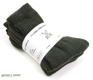 3 x Pairs Czech Army Green Socks Military Lightweight Soft Warm Boot Military 