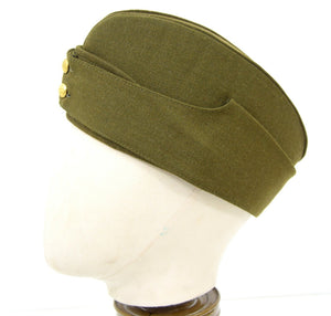 British Army Side Cap 1940's WW2 Forage Chip Hat Uniform Khaki Green Kings Crown