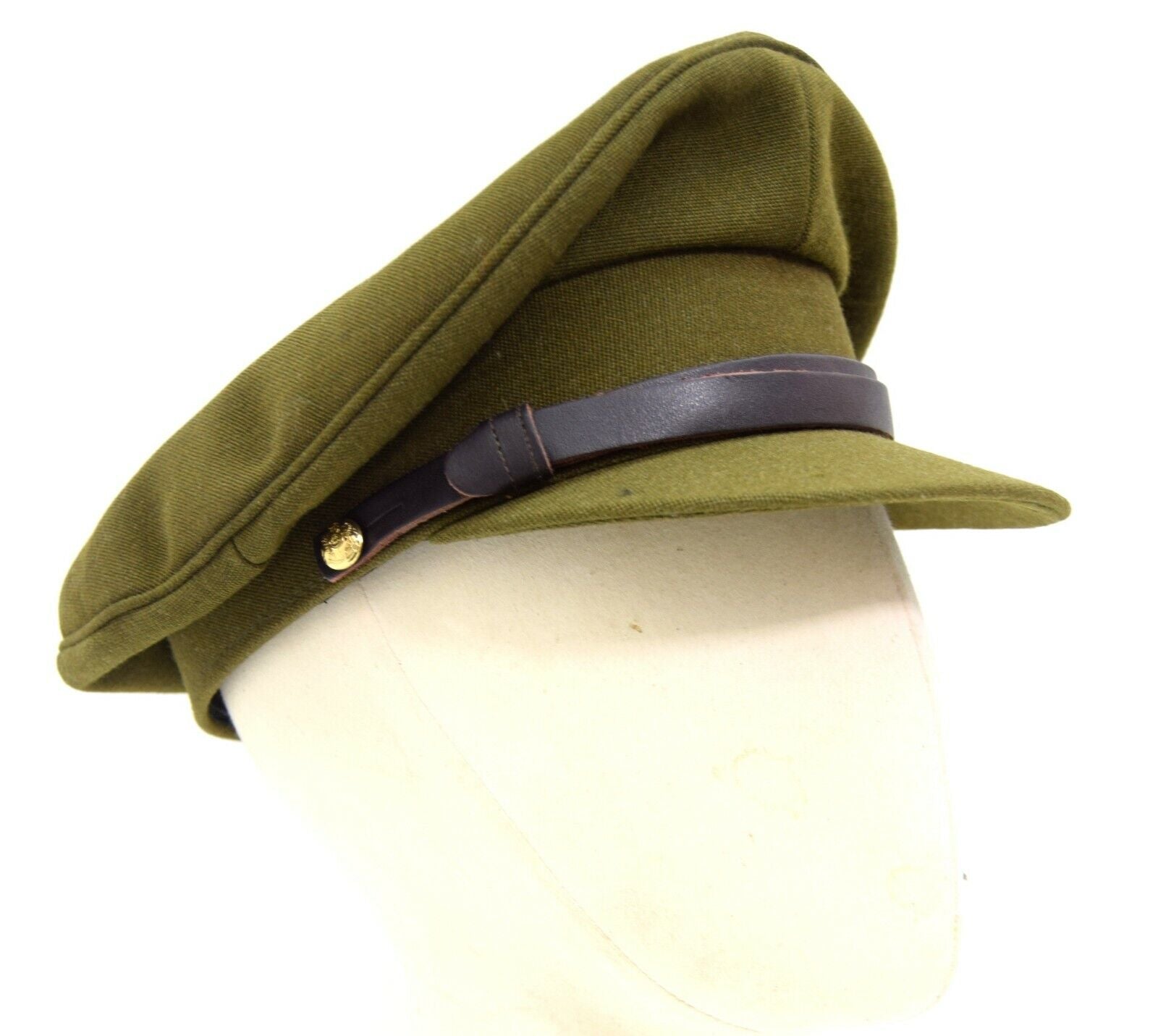 British Army 1940's Khaki Peak Cap WWII Officers No2 Dress Uniform Hat WW2 Issue