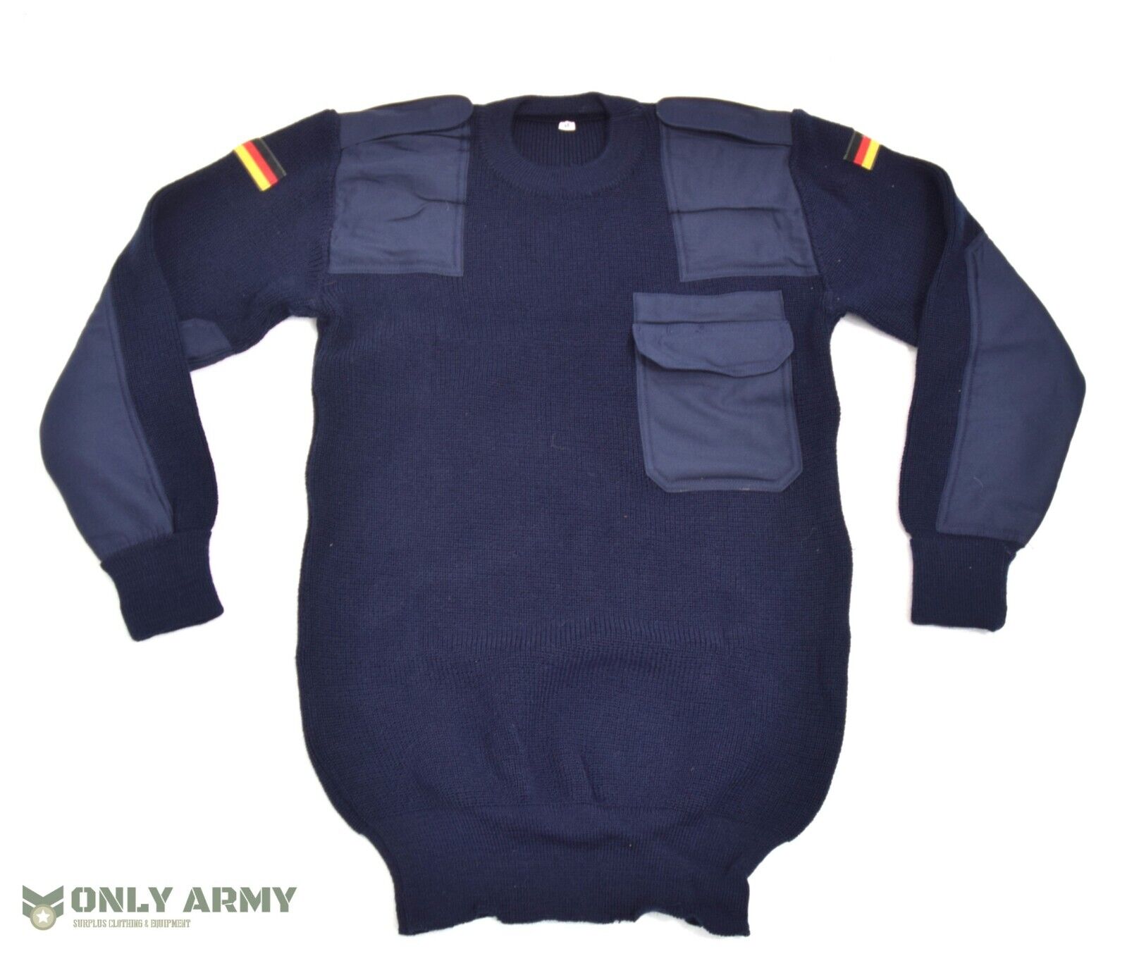 German Army Military Navy Wool Jumper Brand New EU48 UK Medium Marine Sweater