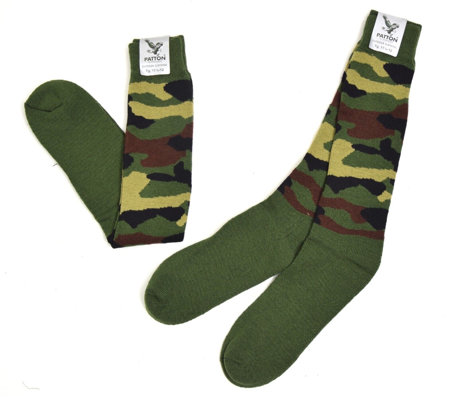 UK9-11 Italian Army 80% Wool Camo Socks Long Length Combat Patrol Military Sock