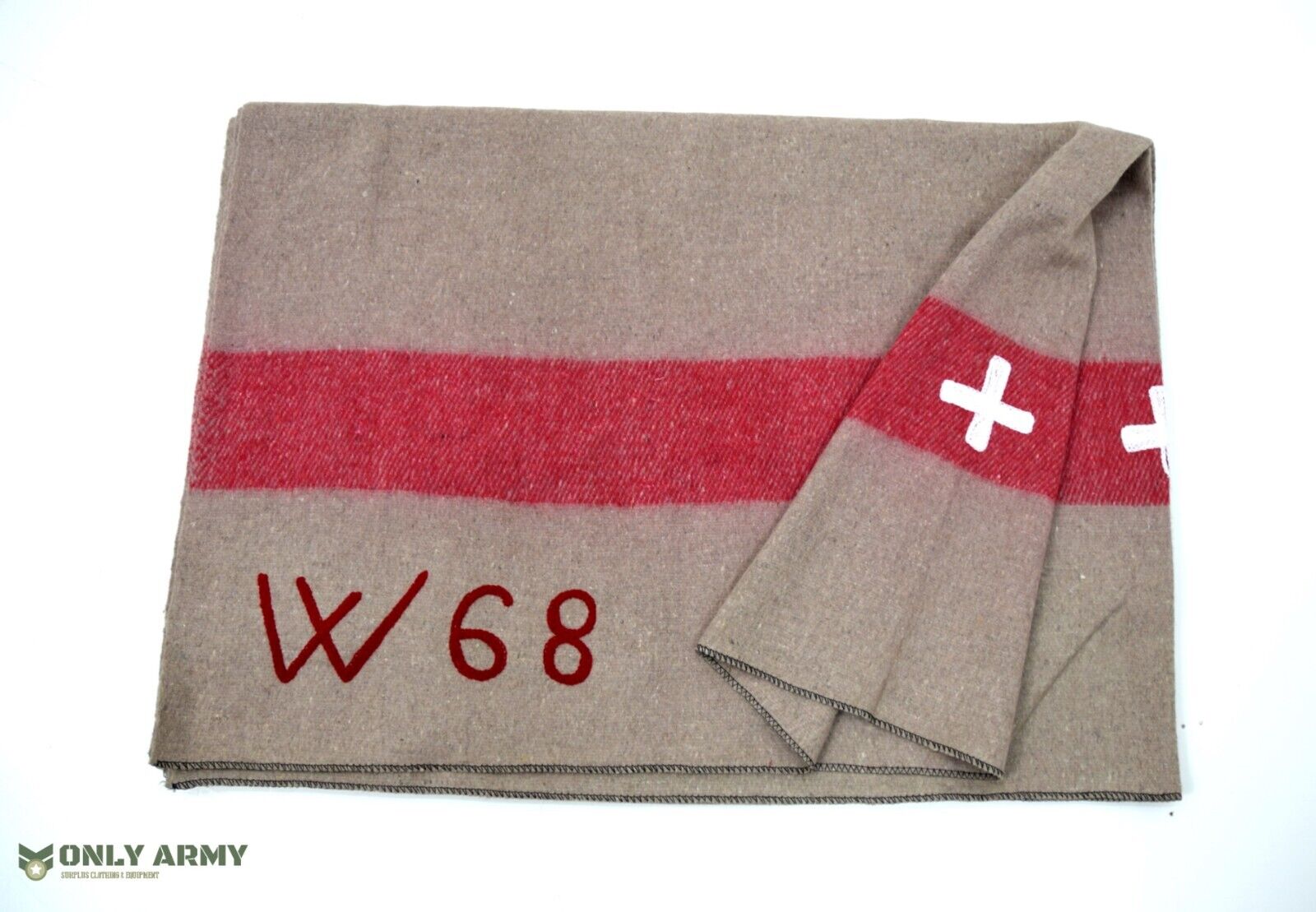 Swiss Army Wool Blanket Stripe & Cross High Quality Military Bedding Camping