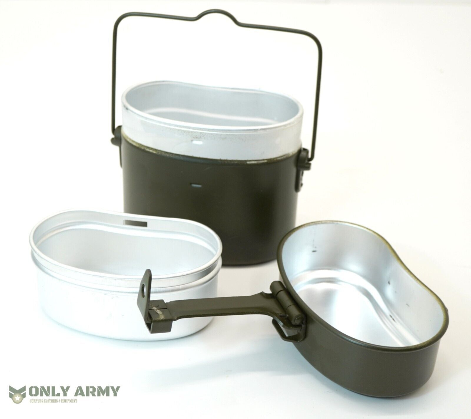 German Army Mess Tin Set 3 Piece Cooking Eating Billy Can Trangia Style Camping