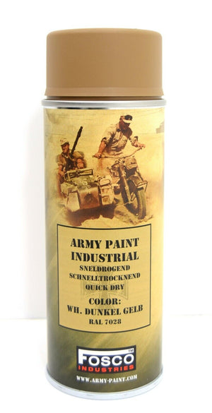 DUNKEL GELB Army Spray Paint Cans 400ml Dark Yellow RAL 7028 Military Spec