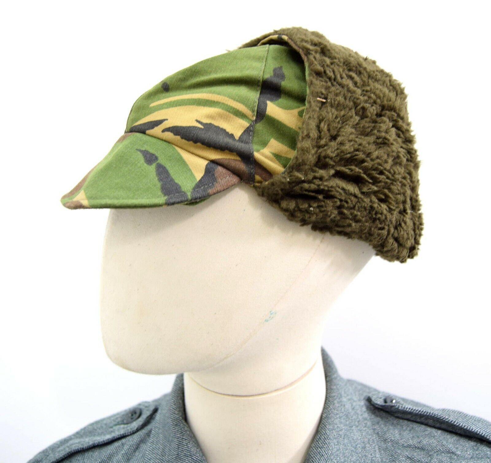 Dutch Army Cold Weather Hat Winter Trapper Hat Woodland Camo Military Surplus 