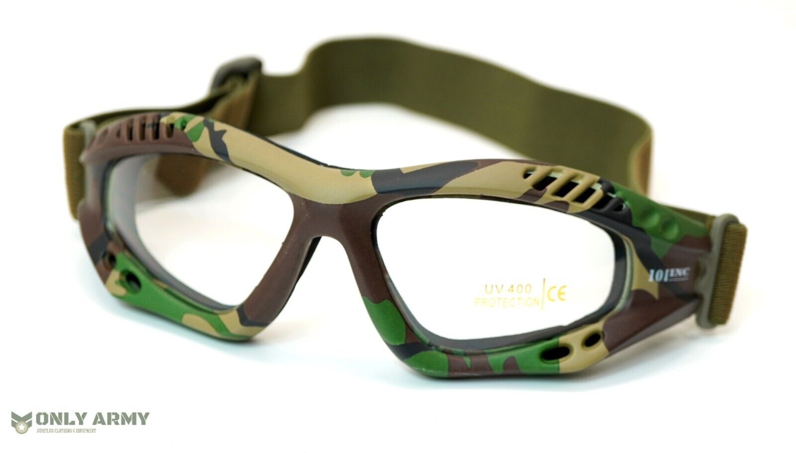 US Army Military Style Woodland Camo Tactical Goggles Eye Protection Glasses